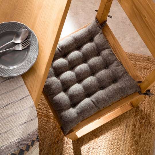 Gofis Home - Μαξιλάρι Καρέκλας Hygg 40x40cm Σκούρο Γκρι 213/14