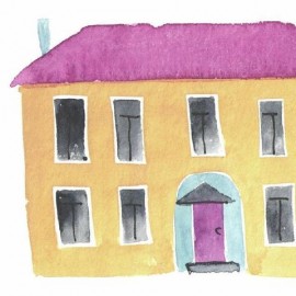 Roommates - Αυτοκόλλητα Τοίχου "Watercolor Village"