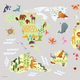 Roommates - Αυτοκόλλητα Τοίχου "Kids World Map"