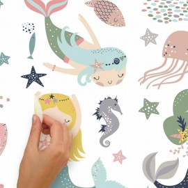 Roommates - Αυτοκόλλητα Τοίχου "Pastel Mermaids"