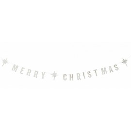 Madam Stoltz - Χάρτινη Γιρλάντα Merry Christmas White