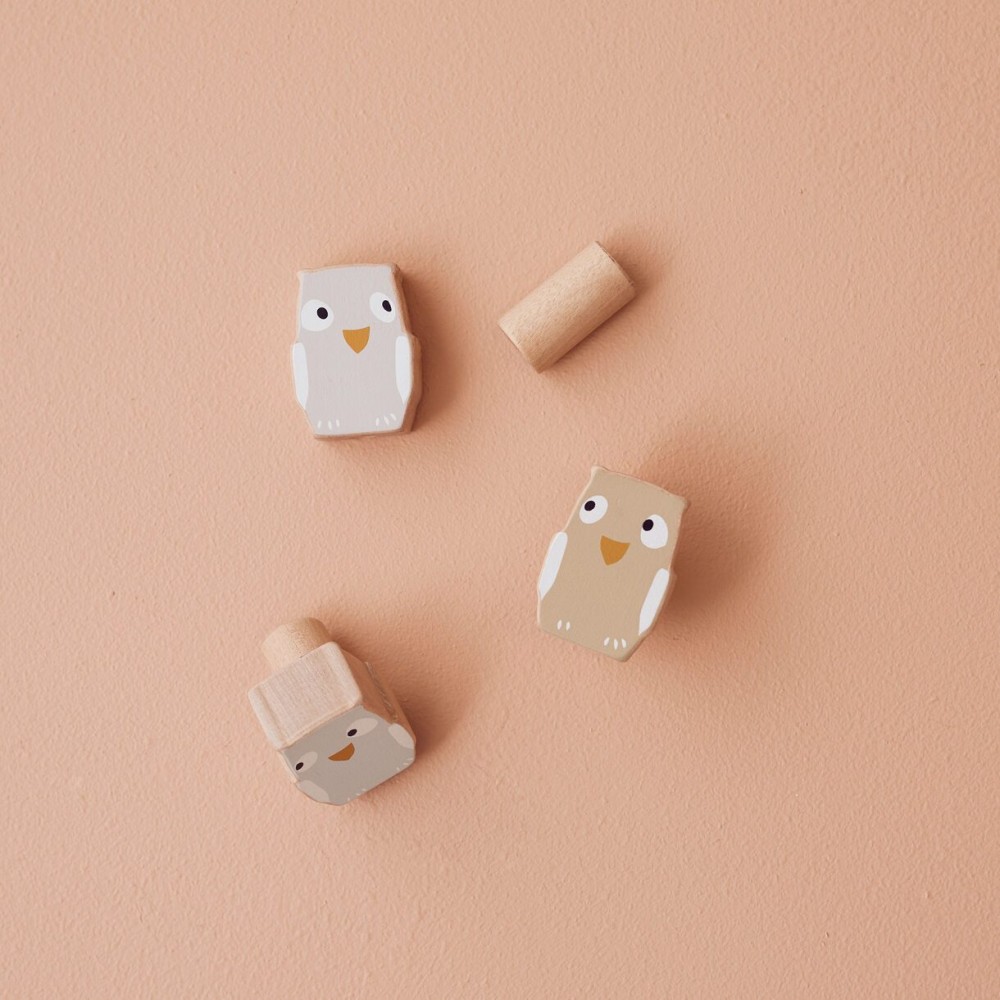 Kids Concept - Κρεμάστρες Τοίχου Owl Edvin Σετ 3