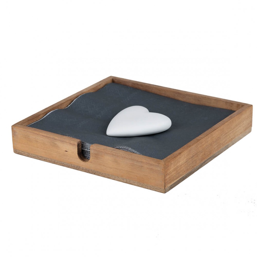 Raeder - Ξύλινη Θήκη Για Χαρτοπετσέτες Heart