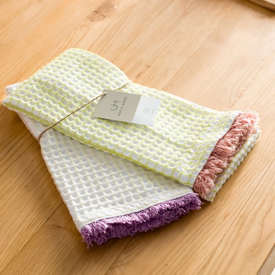 Gofis Home - Ποτηρόπανα Σετ 2τμχ Adelain 40x60cm Λαχανί/Ροζ 590/18 Gofis Home - Ποτηρόπανα Σετ 2τμχ Adelain 40x60cm Λαχανί/Ροζ 590/18
