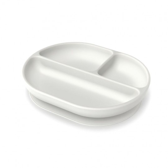 Ekobo - Πιάτο Με χώρισμα Σιλικόνης Γκρι