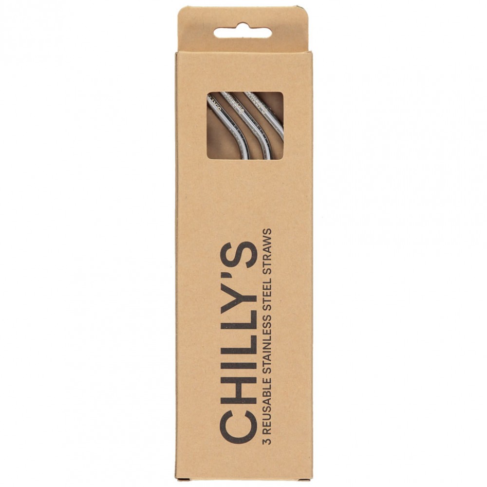 Chillys Bottles - Σετ 3 Ανοξείδωτα Καλαμάκια & Βουρτσάκι Καθαρισμού