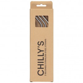 Chillys Bottles - Σετ 3 Ανοξείδωτα Καλαμάκια & Βουρτσάκι Καθαρισμού