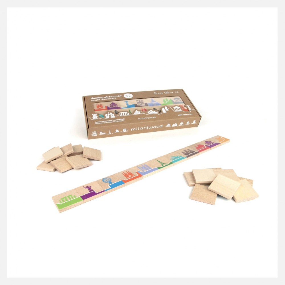 Milaniwood - Ξύλινo Επιτραπέζιο Παιχνίδι Globe-Trotter Domino
