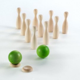 Milaniwood - Ξύλινo Επιτραπέζιο Παιχνίδι "Green Mini Bowling"