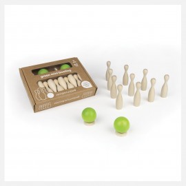 Milaniwood - Ξύλινo Επιτραπέζιο Παιχνίδι "Green Mini Bowling"