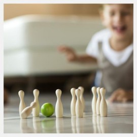 Milaniwood - Ξύλινo Επιτραπέζιο Παιχνίδι "Green Mini Bowling"