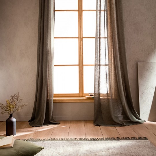 Gofis Home - Κουρτίνα Με Τρουκς Combe 140x280cm Χακί 502/07