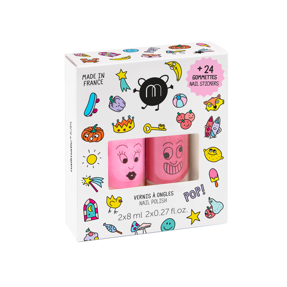 Nailmatic - Σετ 2 Βερνίκια Νυχιών Με Αυτοκόλλητα Dolly & Kitty