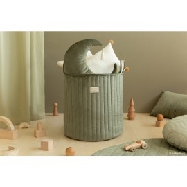 Nobodinoz - Καλάθι Αποθήκευσης Velvet Savanna Olive Green