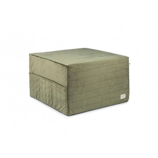 Nobodinoz - Αναδιπλούμενο Στρωματάκι/Πουφ Velvet Olive Green