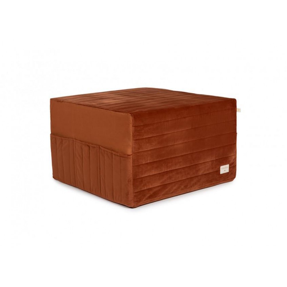 Nobodinoz - Αναδιπλούμενο Στρωματάκι/Πουφ Velvet Wild Brown