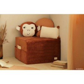 Nobodinoz - Αναδιπλούμενο Στρωματάκι/Πουφ Velvet Wild Brown