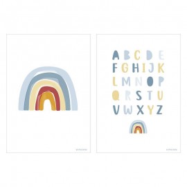 Little Dutch - Poster Α3 Διπλής Όψης Rainbow Alphabet Blue