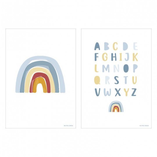 Little Dutch - Poster Α3 Διπλής Όψης Rainbow Alphabet Blue