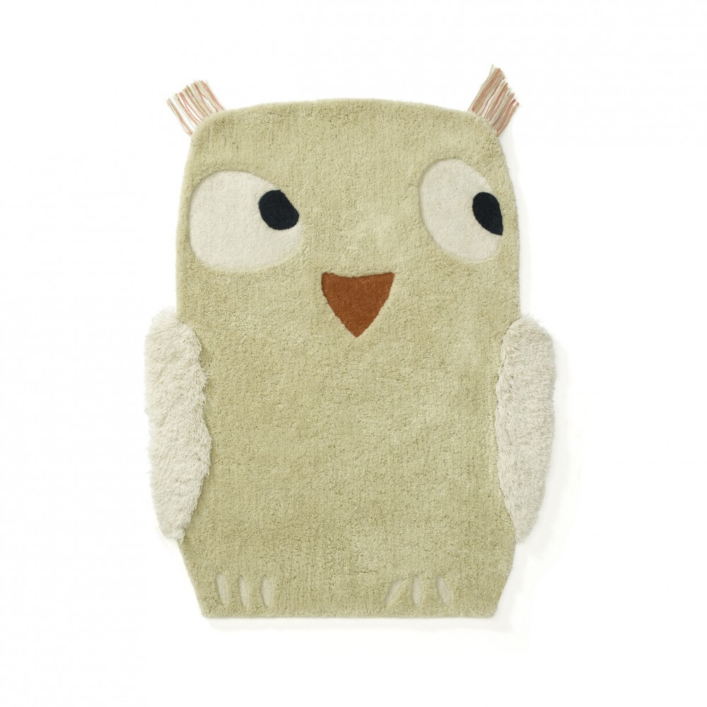 Kids Concept - Μάλλινο Χαλί Owl Edniv Green