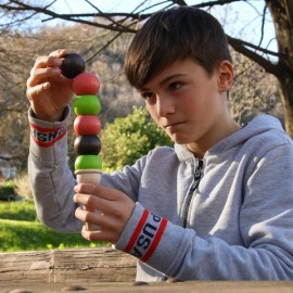 Milaniwood - Ξύλινo Επιτραπέζιο Παιχνίδι "Παγωτό Χωνάκι Splash" 