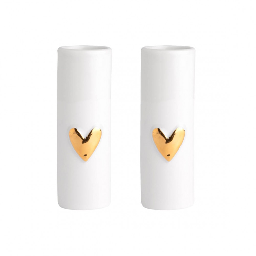 Raeder - Σετ Μίνι Βάζα Πορσελάνης "Heart" Gold