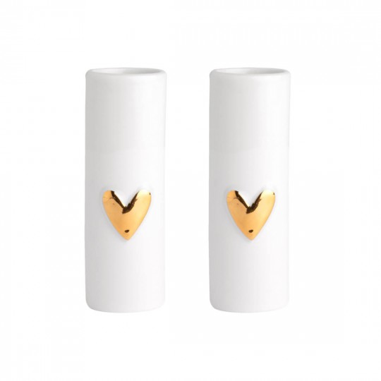 Raeder - Σετ Μίνι Βάζα Πορσελάνης "Heart" Gold