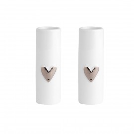 Raeder - Σετ Μίνι Βάζα Πορσελάνης "Heart" Silver