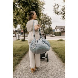 Play&Go - Στρώμα Παιχνιδιού Μαλακό Οργανικό Βαμβάκι / Τσάντα 2 Σε 1 Dusty Blue