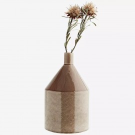 Madam Stoltz - Πήλινο Βάζο Glazed Light Caramel 16x28cm