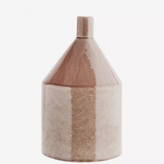 Madam Stoltz - Πήλινο Βάζο Glazed Light Caramel 16x28cm