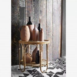 Madam Stoltz - Πήλινο Βάζο Glazed Light Caramel 16x28cm