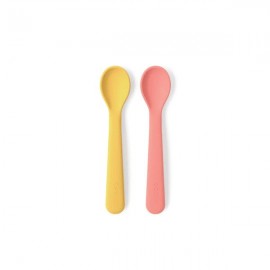 Ekobo - Σετ 2 Κουταλάκια Σιλικόνης Κίτρινο/Κοραλλί