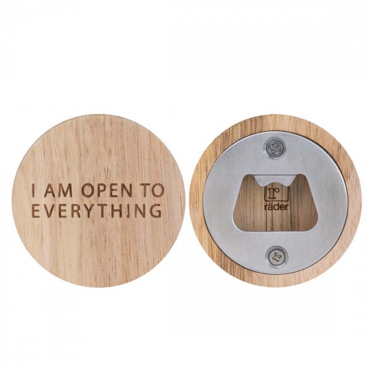 Raeder - Ξύλινο Ανοιχτήρι Για Μπουκάλια "I Am Open To Everything"
