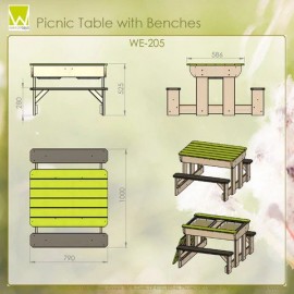 Wendi Toys - Σετ Ξύλινο Τραπέζι Με Παγκάκια Εξωτερικού Χώρου 80 x 100 x 52cm Wendi Toys - Σετ Ξύλινο Τραπέζι Με Παγκάκια Εξωτερικού Χώρου 80 x 100 x 52cm