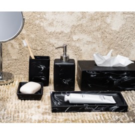 Andrea House - Θήκη Για Χαρτομάντηλα Black Marble Effect