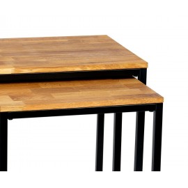 Andrea House - Σετ 2 Βοηθητικά Τραπεζάκια Industrial Black 50 x 40 x 50cm/45 x 37 x 45cm