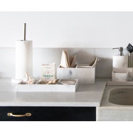 Andrea House - Βάση Οργάνωσης 3 Θέσεων White Marble Effect