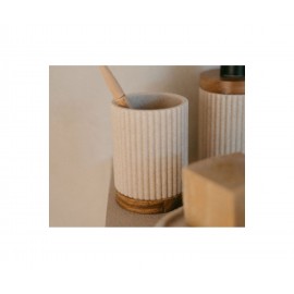 Andrea House - Ποτηράκι Για Οδοντόβουρτσες Wood/Beige