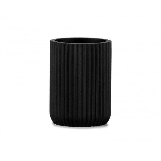 Andrea House - Ποτηράκι Για Οδοντόβουρτσες Black Resin Stripes