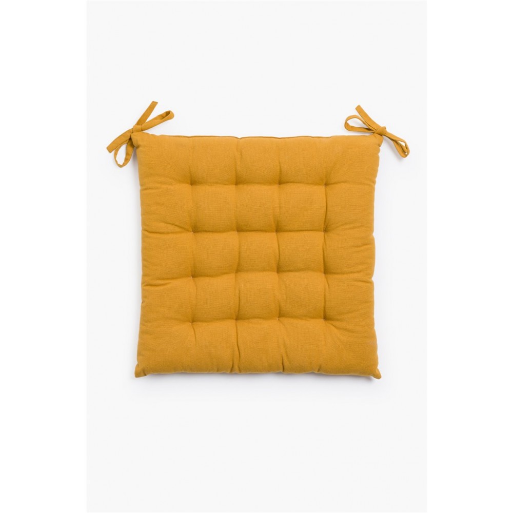 Calma House - Τετράγωνο Μαξιλάρι Καρέκλας Gavema Mustard 40x40cm