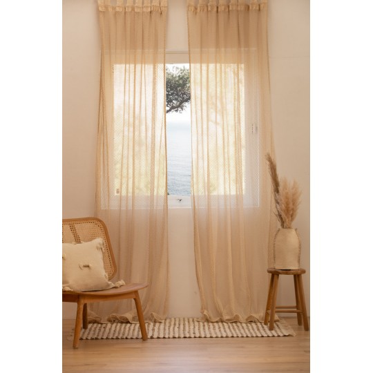 Calma House - Έτοιμη Κουρτίνα Xarxa Ecru 140x280cm