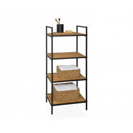 Andrea House - Ραφιέρα Μπάνιου 4 Επιπέδων Black Metal/Bamboo