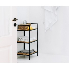 Andrea House - Ραφιέρα Μπάνιου 3 Επιπέδων Black Metal/Bamboo