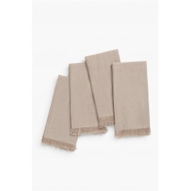 Calma House - Σετ 4 Πετσέτες Κουζίνας Με Σκοινί Layer Beige 45x45cm