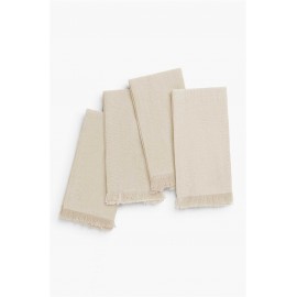 Calma House - Σετ 4 Πετσέτες Κουζίνας Με Σκοινί Layer Ecru 45x45cm