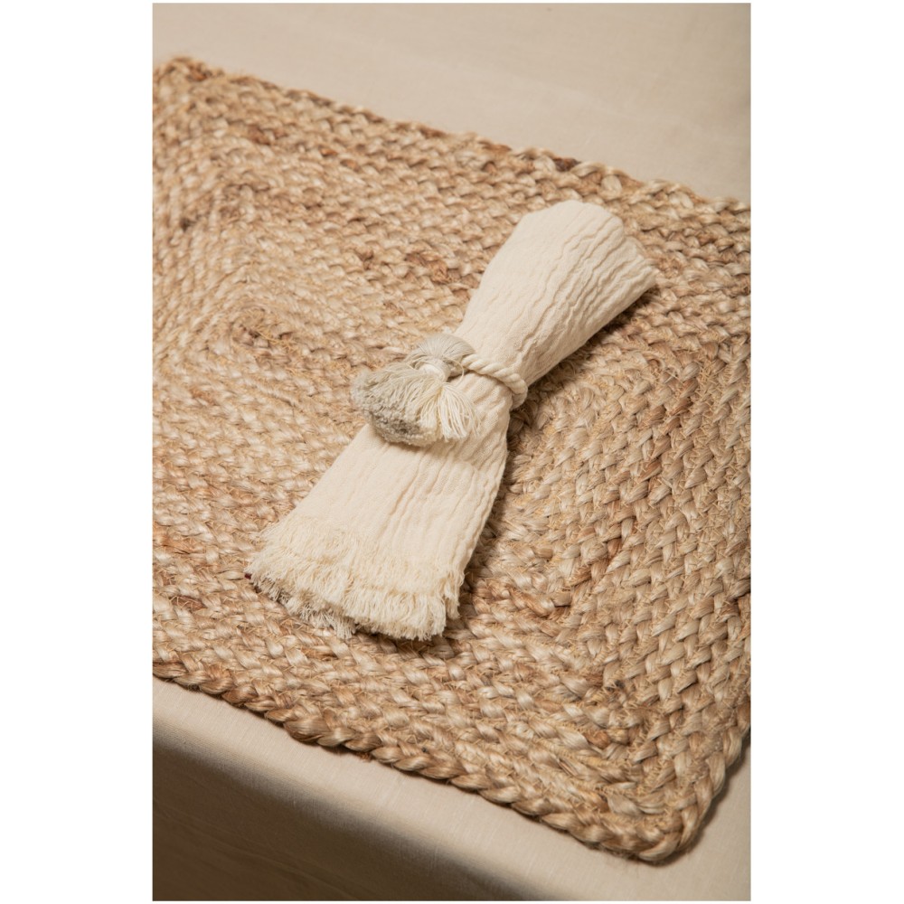 Calma House - Σετ 4 Πετσέτες Κουζίνας Με Σκοινί Layer Ecru 45x45cm