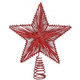 Κορυφή Δέντρου Κόκκινο Αστέρι Glitter 25x30cm