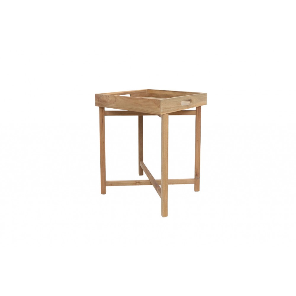 Τραπέζι Tray (50x50x66) παλαιωμένο ιαβανέζικο teak Soulworks