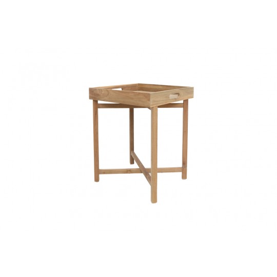 Τραπέζι Tray (50x50x66) παλαιωμένο ιαβανέζικο teak Soulworks